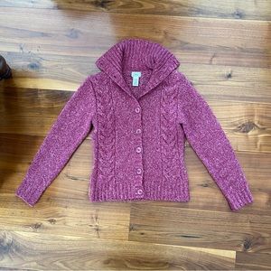 L. L. Bean Pink Button Down Cardigan